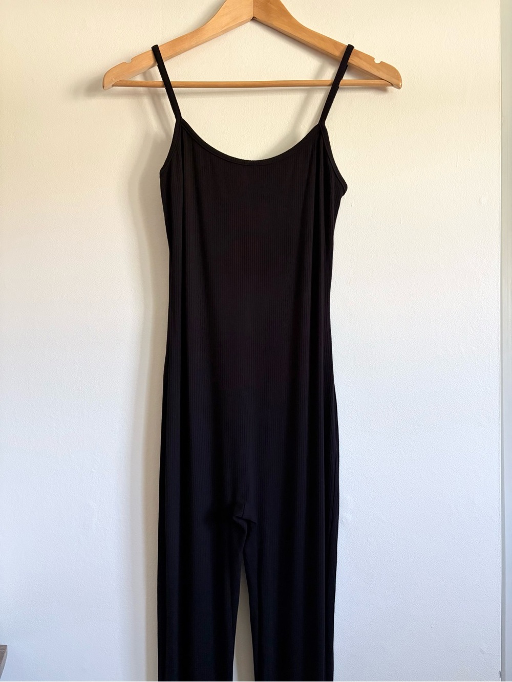 Lulu's Super Base Black Ribbed Knit Bodycon Lounge Jumpsuit - Picture 3 of 7